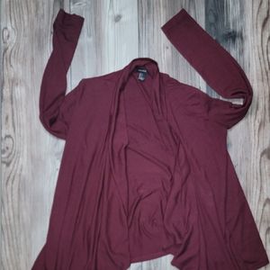Forever 21 burgundy draped cardigan